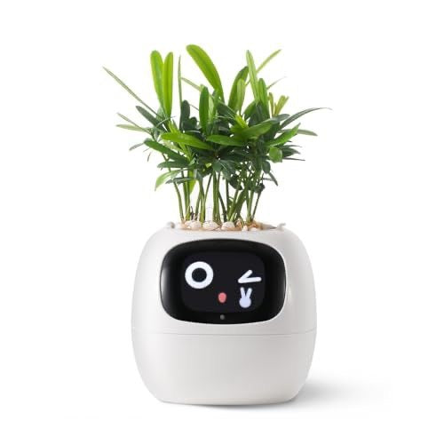 Smart Bloomie Bot – AI Interactive Pet Planter with Emotions & Gestures | Cute Robotic Flower Pot for Home, Office, or School Decor