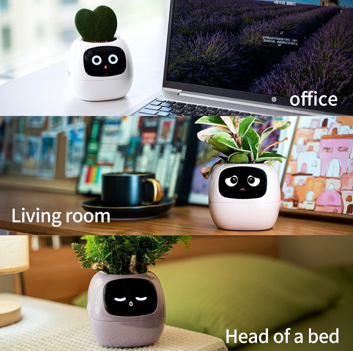 Smart Bloomie Bot – AI Interactive Pet Planter with Emotions & Gestures | Cute Robotic Flower Pot for Home, Office, or School Decor